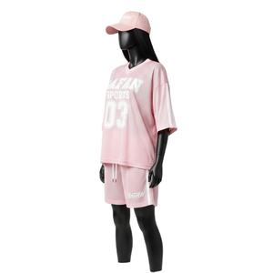 Conjunto Corto de Malla de Poliéster Premium para Mujer, 180 GSM, Ligero, Transpirable, con Logotipo Personalizado, Conjuntos de Mujer 100% Algodón - Product Image 4