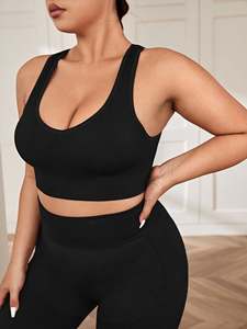 Sujetador deportivo de talla grande de nailon 100% transpirable de secado rápido de alta calidad, colores personalizados, logotipo frontal, Yoga, gimnasio - Product Image 4