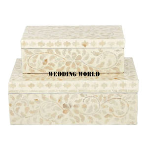 Boîte à bijoux en bois nacre de qualité supérieure, faite à la main, boîte de rangement de créateur, forme personnalisée, vente en gros de boîtes à bijoux en bois - Product Image 1