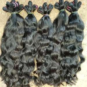 Vendeurs de paquets de cheveux vierges du Vietnam non traités cuticule intacte en vrac double trame extensions de cheveux humains bruts du temple indien - Product Image 1