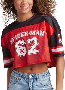 Digital Printing Women's <b>Spiderman</b> Novelty Fashion Crop Baseball Jersey S-XL Sizes Softball Wear <b>Shirt</b> - Product Image 3