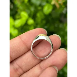 14K Gold Emerald Cut Turquoise <b>Ring</b> with Rhodium Plating Fine Jewelry Featuring Bezel Setting for Everyday Wear and Promises - Product Image 4