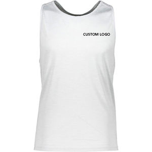 Camiseta sin mangas de gimnasio para hombre de marca personalizada al por mayor transpirable suave poliéster Premium color sólido estilo deportivo Método de tejido de punto - Product Image 3