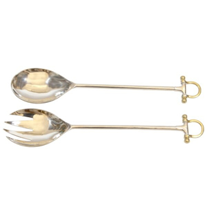 Trending Selling Direct Factory Supply Utensilios para servir Acero inoxidable Chapado en plata con mango redondo de oro rosa Juego de cucharas - Product Image 6