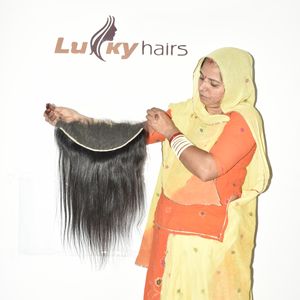 Cheveux humains vierges vietnamiens bruts, perruque frontale en dentelle HD 13X6, perruques à ondulations profondes lâches pour femmes noires, couleur naturelle, fabricants de cheveux - Product Image 3