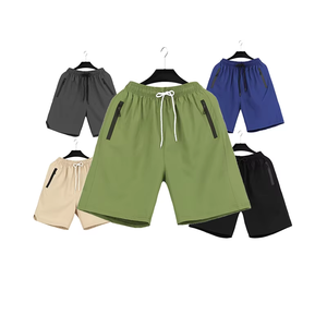 Wholesales Price Polyester Quick Dry Running Sports Shorts For Men With Pocket Zipper - Product Image 1