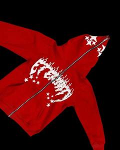 Sweat à capuche personnalisé de haute qualité en éponge française sweat à capuche unisexe avec logo de broderie en chenille intégral avec fermeture éclair hip hop - Product Image 3