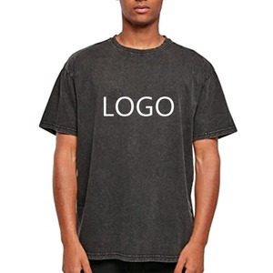 T-shirt d'été à col en O pour homme noir solide 100% coton 240g manches courtes - Product Image 2