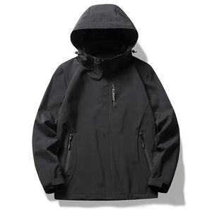 Veste coupe-vent en toile imperméable pour homme tendance avec col montant et logo sur le devant - Utilisation en extérieur - Product Image 5