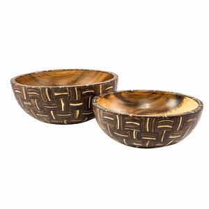 Design attrayant bol en bois multifonctionnel fruits et salade bol de service bol de service en bois d'acacia maison et hôtel - Product Image 3