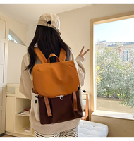 Sac à dos vert menthe géométrique avec fermeture éclair, grande capacité, imperméable, pour l'école, les voyages, les adolescents, style coréen, unisexe