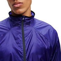 Veste coupe-vent unisexe en nylon matelassé imperméable et respirant avec col montant enduit sur mesure et fermeture éclair quart de tour, poignets élastiques pour homme