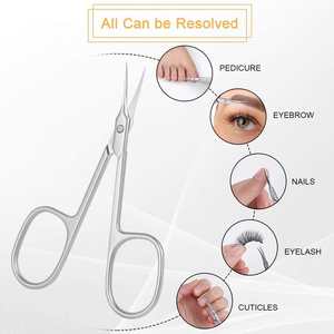 Tijeras profesionales para uñas de acero inoxidable de alta calidad, Mini tijeras con mango plateado para pestañas o Tijeras para uñas de bebé - Product Image 3