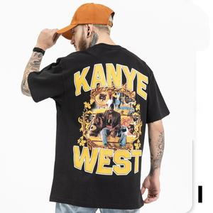 Casual de manga corta con estampado de peso pesado de longitud larga 2025 Nueva Camiseta de algodón Vintage para hombre 100% camisetas de estilo de algodón - Product Image 2