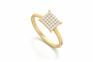 Anillo de Mujer con 30 Diamantes Naturales de Corte Brillante Redondo Geométrico en Oro de 14K, Certificado IGI, Moderno - Product Image 4