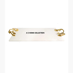 Bandeja decorativa hecha a mano pulida brillante de estilo contemporáneo Bandeja de servicio de mesa de Navidad con borde de diseñador - Product Image 6