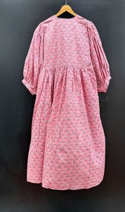 Robe midi élégante en pur coton imprimé pour dames la plus vendue, parfaite pour le brunch de bureau et les vêtements de voyage, originaire d'Inde - Product Image 5