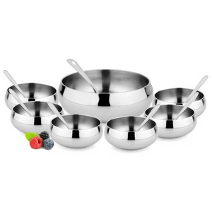 Bol en acier inoxydable authentique indien poli fait à la main pour la maison, l'hôtel, les événements de mariage - Passe au lave-vaisselle - Product Image 1