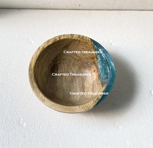 Cuenco de madera y resina moderno de estilo superior, tamaño personalizado, forma redonda, hogar y jardín, cocina, mesa, ensaladera, cuenco para servir, la mejor pieza - Product Image 1