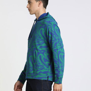 New Winter Arrival Factory-Made Men's XS White <b>Thick</b> <b>Fleece</b> Pullover with Hooded Zipper and String Screen Printed Logo - Product Image 3