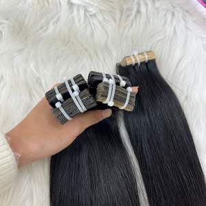 Vente en gros TAPE HAIR Cheveux naturels droits Grand stock Cheveux humains vierges 100% de haute qualité Cheveux bruts vietnamiens pour toutes les couleurs - Product Image 3