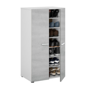KIT SCARPIERA 2ANTE/6RIPIANI CM.55X36X104H BIANCO/CEMENTO - Product Image 1