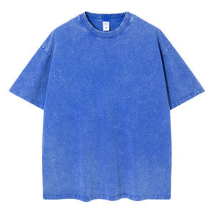 OEM Retro 100% algodón de peso pesado para hombre Camiseta de gran tamaño Dtg estampado camiseta Logo piedra ácido lavado Vintage camiseta para hombres - Product Image 5