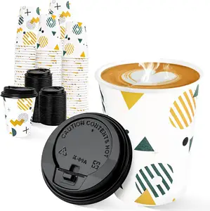 KING GARDEN Großhandel Custom Logo 8oz Einwand ige Kaffee Pappbecher Lebensmittel qualität Gelb Druck Pappbecher Haushalts aktivitäten Verwendung