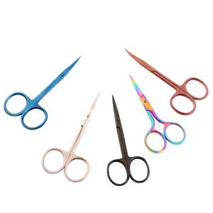 Vente en gros, mini ciseaux professionnels à cils, pointe droite et incurvée, épaisseur 2.5mm, avec logo - Product Image 3