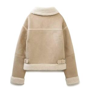 PU Faux Cuir Veste Femmes Lâche Ceintures Casual Biker Vestes Outwear Femme Tops BF Style Noir Veste En Cuir Manteau Rose Couleur - Product Image 2