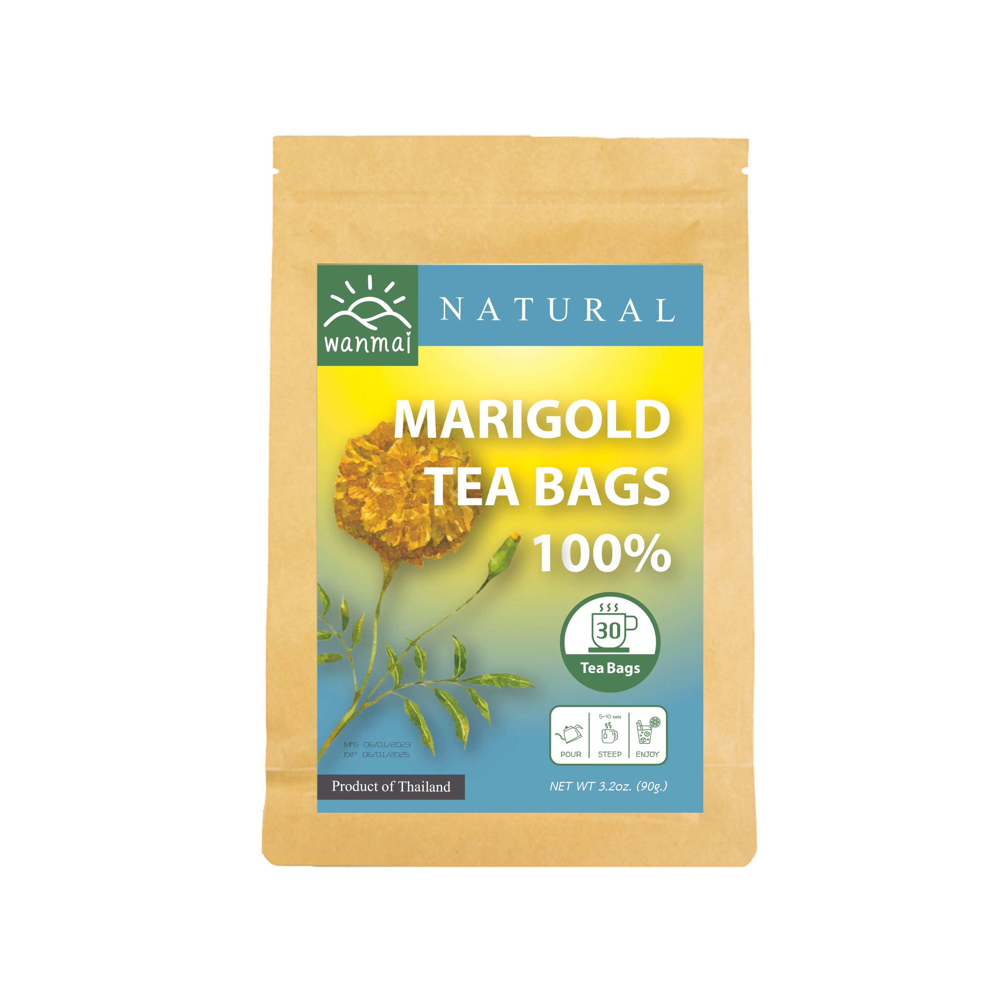 WANMAI29 Marigold Tea Natural And Healthy Instant Honey Ginger Tea Custom Flavor Powder Tea Customized Packaging Style
