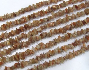 Piedra lunar de melocotón Natural, viruta Irregular de grava, Pepita sin cortar, cuentas de 4mm a 8mm, fabricación de joyas, hebra de cuentas de 34 pulgadas de largo - Product Image 2