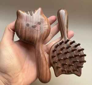 Premium Quality Polished Durable Wooden <b>Massage</b> Comb with Natural Wood Anti-Static Feature for Scalp Stimulation and <b>Hair</b> Growth - Product Image 1