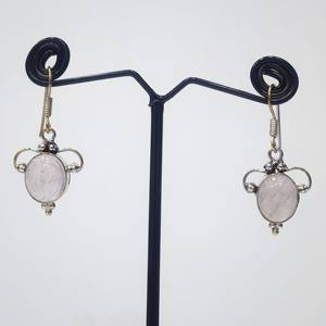 ต่างหูเงินสเตอริง925สำหรับผู้หญิงทำด้วยมือดีไซน์คลาสสิกไม่ซ้ำใครคุณภาพดีเยี่ยมรูปวงรีธรรมชาติเพชรแฟชั่นกุหลาบ - Product Image 1