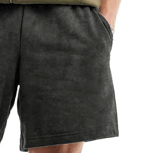 Vintage Acid Washed <b>Men's</b> <b>Sweat</b> <b>Shorts</b> Unisex Casual Elastic Mid Waist Solid Color Breathable Leisurewear - Product Image 5