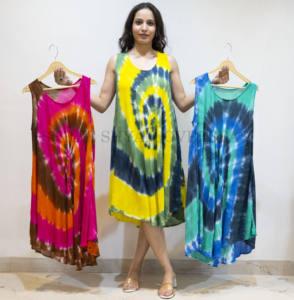 ชุดเดรสผ้าเรยอนหลากสีสำหรับผู้หญิงชุดเดรสคอกลมแขนสั้นพิมพ์ลายชวนฝันใส่เที่ยวทะเลสำหรับฤดูร้อนและชุดลำลอง - Product Image 4