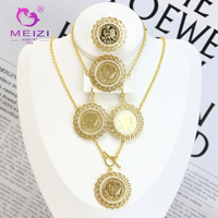 Parures de bijoux MEIZI, nouvelles, élégantes, plaquées or, avec collier, bracelet, bague et boucles d'oreilles ajustables, accessoires de mariage