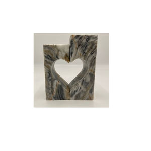 Vente chaude Marbre Bougeoir Naturel Gris Marbre Coeur Forme Bougeoir Vintage Maison Décoratif Marbre Bougeoir - Product Image 1