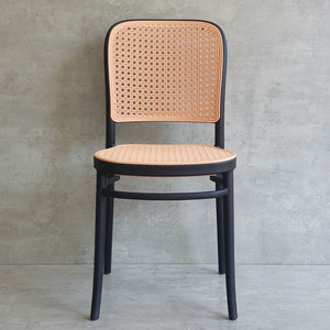 Contemporary Faux Rattan <b>Mesh</b> Thonet <b>Plastic</b> Molded Restaurant Chair ST3042 - Product Image 3