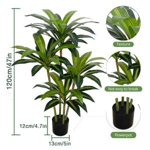 SKVT-Zhen quattro rami <span class=keywords><strong>cuore</strong></span> giallo legno brasiliano Dracaena Fragrans piante artificiali & verde - Product Image 3