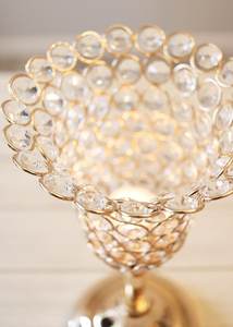 Bougeoir décoratif en cristal doré fait à la main pour les mariages d'événements de Noël-Centre de table - Product Image 2