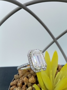 14K Solid <b>Gold</b> VVS Lab Grown Brilliant Cut Diamond Halo Engagement Wedding <b>Ring</b> <b>Set</b> 3.0 CT Women's Trendy for Certified - Product Image 6