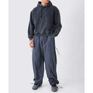 Streetwear personnalisé en coton plié à capuche de meilleure qualité lavé à la pierre à l'acide sweat à capuche respirant pour hommes - Product Image 6