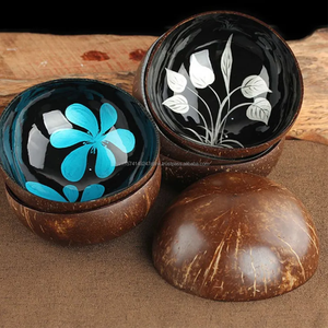 Ensemble de bols en noix de coco écologiques faits à la main coquille de laque naturelle vente en gros faite au Vietnam - Product Image 2