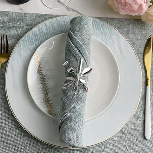 Premium Iron Napkin <b>Ring</b> Metal Fork Knife <b>Spoon</b> Set for Every Occasion Reliable Christmas Party Specials - Product Image 1