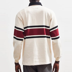 Polo de rugby à manches longues en coton 100% personnalisé OEM pour chemises pour hommes très vendues en bloc de couleurs T-shirt surdimensionné-Taille Plus - Product Image 3