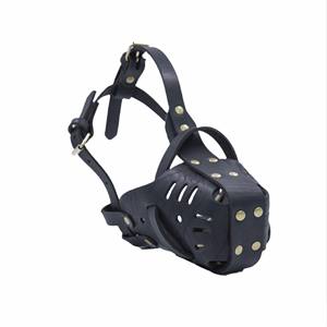 사용자 정의 내구성 안티 바이트 정품 풀 그레인 가죽 대형 개 소가죽 조정 가능한 개 총구 바구니 - Product Image 6