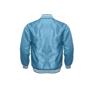 Vente chaude Mode Silk100 % Polyester Tricoté Tissu Satin Bomber Baseball Collège Veste pour hommes Femmes Logo De Broderie Personnalisé - Product Image 2