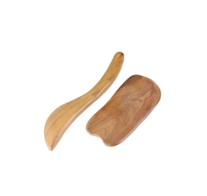 Masajeador de pies y cuerpo de color natural de madera Juego de masaje profundo de agarre Juego de 2 herramientas Diseño único de teca - Product Image 3