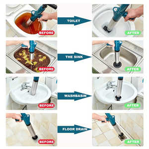 Juego de Pistones Neumáticos de Alta Resistencia con Copa de Goma, Tecnología de Ondas de Choque de Alta Presión, Manómetro Digital, Material Plástico/Metal - Product Image 6